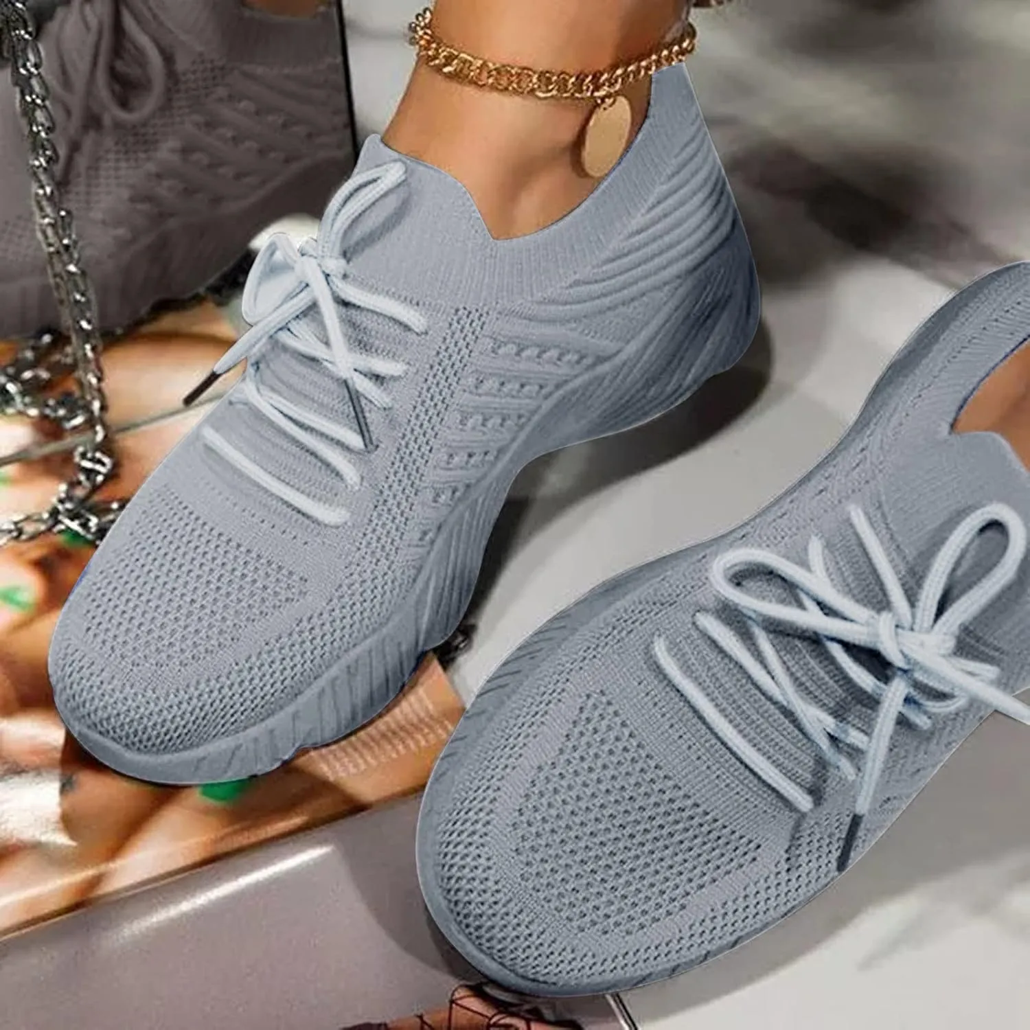 Mules for Women Flats Women's Fashion Sneakers Work Shoes Women Comfortable & Lightweight Womens Loafers Comfortable Womens Slip On Sneakers with Arch Support