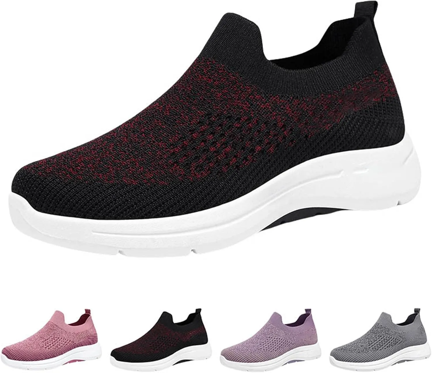 Orthopedic Walking Shoes for Women,2025 New Orthowalkway Womens Shoes,Non-Slip Arch Support Slip on Shoes Woven Orthopedic Breathable Walking Sneaker