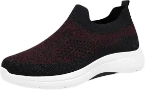 Orthopedic Walking Shoes for Women,2025 New Orthowalkway Womens Shoes,Non-Slip Arch Support Slip on Shoes Woven Orthopedic Breathable Walking Sneaker