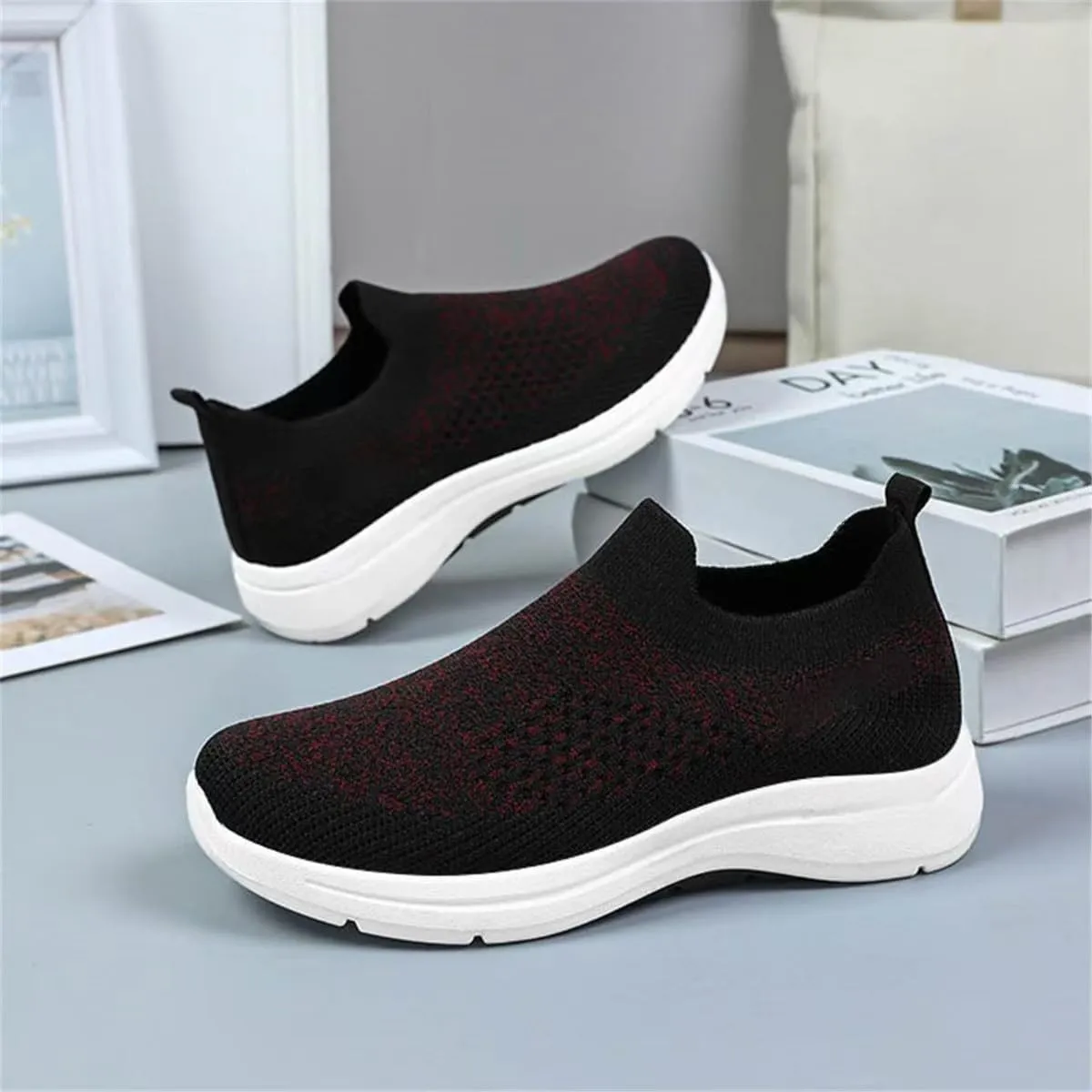 Orthopedic Walking Shoes for Women,2025 New Orthowalkway Womens Shoes,Non-Slip Arch Support Slip on Shoes Woven Orthopedic Breathable Walking Sneaker