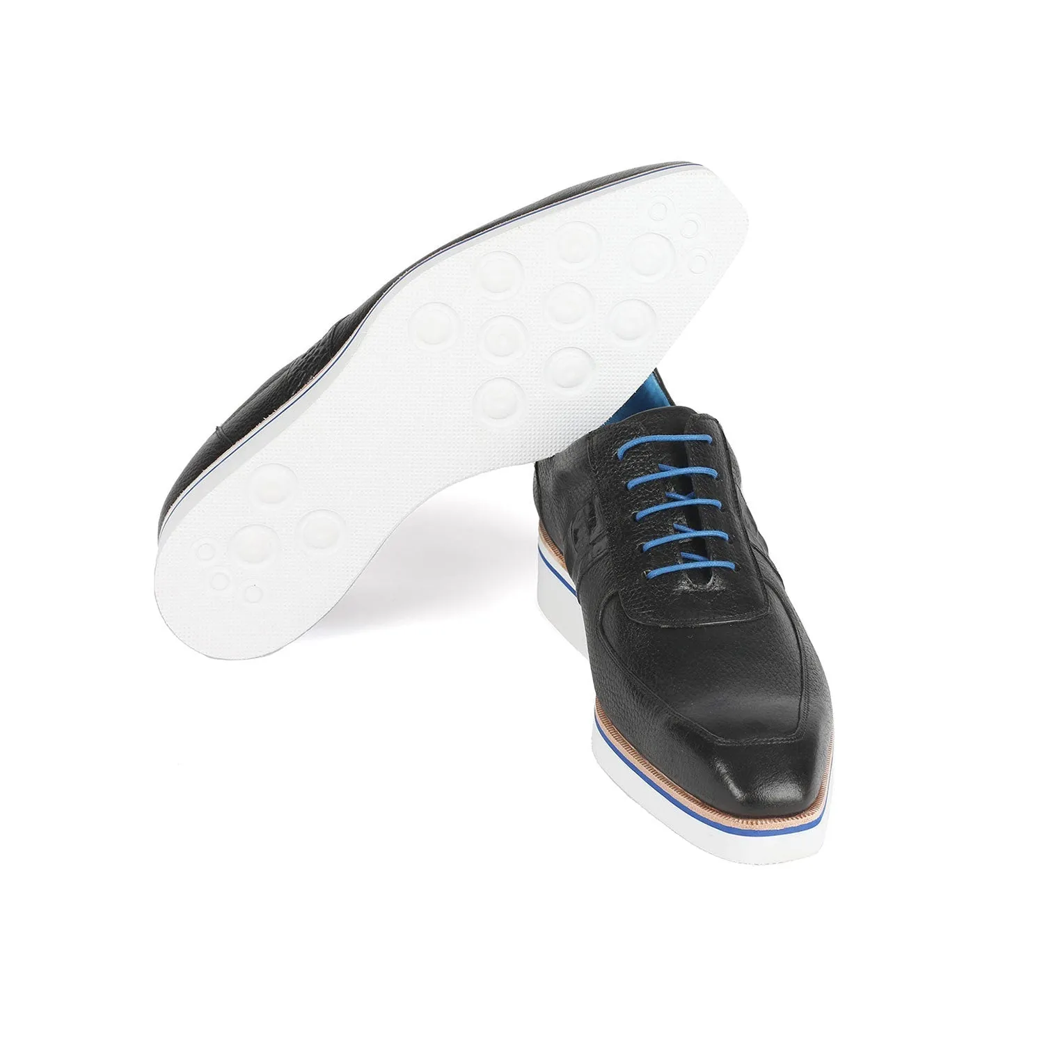 Paul Parkman 192-BLK Men's Shoes Black Floater Leather Sneakers (PM6371)