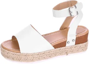 peqiut Sandals for Women with Ankle Strap Wedges Platform Fashion Ladies Sandals Women