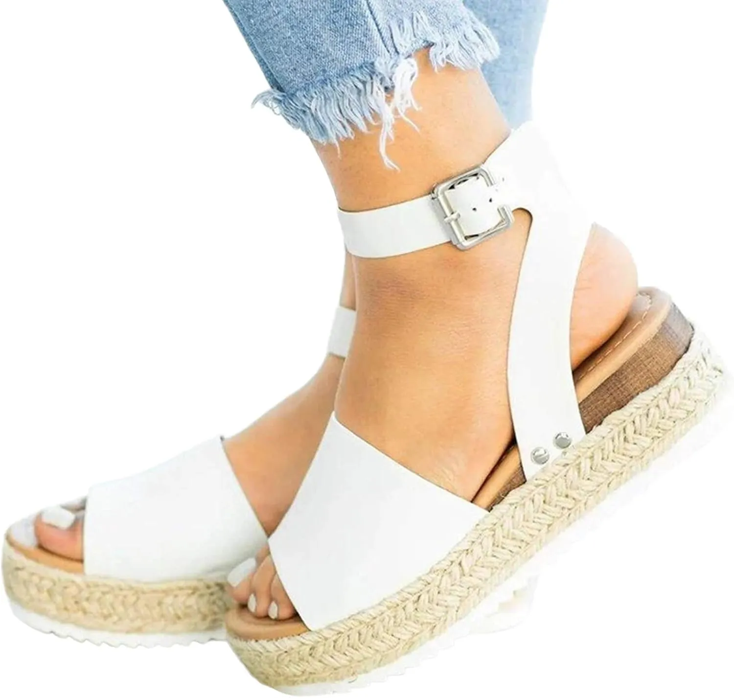 peqiut Sandals for Women with Ankle Strap Wedges Platform Fashion Ladies Sandals Women