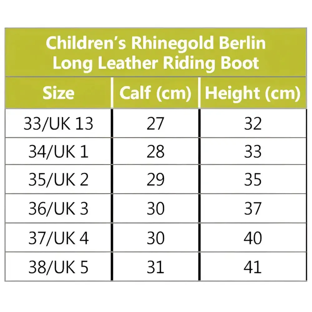 Rhinegold Young Rider Berlin Long Leather Riding Boots
