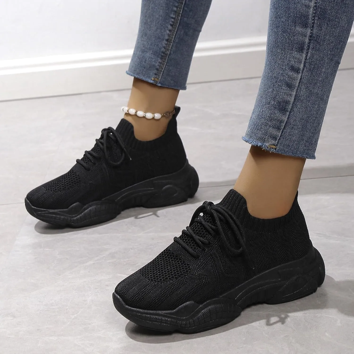 Running Sneakers for Women Wide Width Women's Lace-Up Logo Platform Fashion Sneakers Gym Shoes Women Plantar Fasciitis Shoes Women Wide Width Orthopedic Sneakers Breathable Women Walking Shoes Size 9