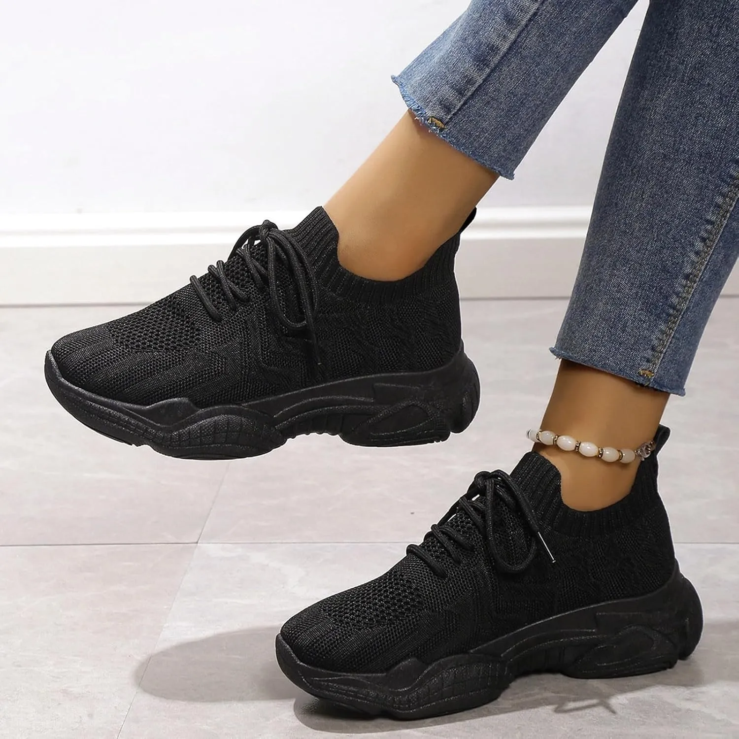 Running Sneakers for Women Wide Width Women's Lace-Up Logo Platform Fashion Sneakers Gym Shoes Women Plantar Fasciitis Shoes Women Wide Width Orthopedic Sneakers Breathable Women Walking Shoes Size 9