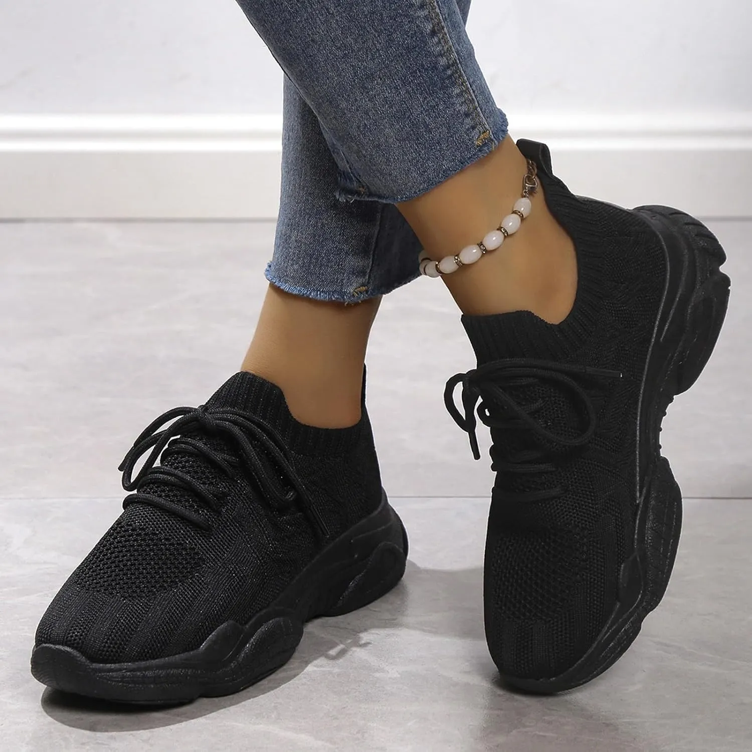 Running Sneakers for Women Wide Width Women's Lace-Up Logo Platform Fashion Sneakers Gym Shoes Women Plantar Fasciitis Shoes Women Wide Width Orthopedic Sneakers Breathable Women Walking Shoes Size 9