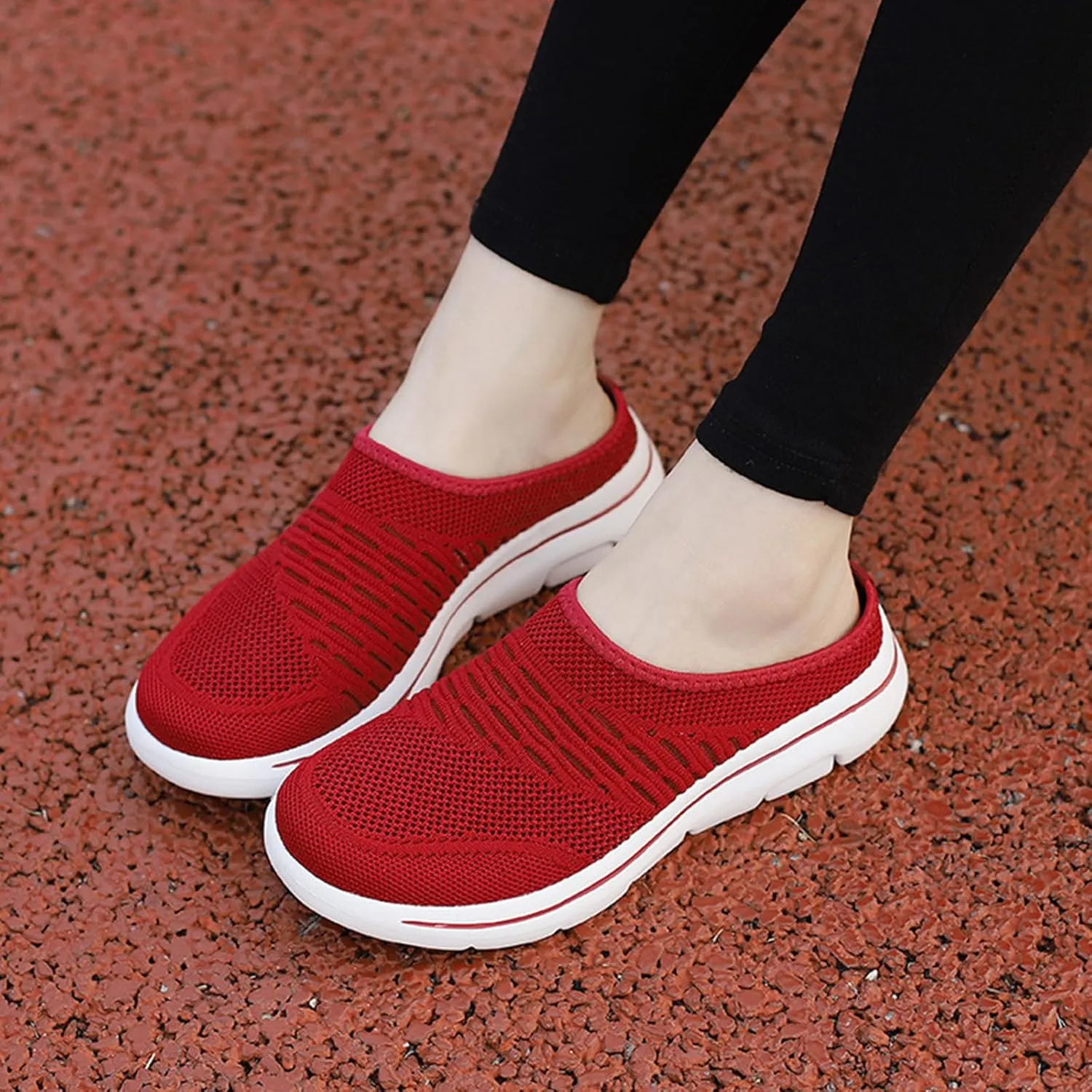 Slip On Mules Breathable Mesh Slip On Clogs Wide Width Lightweight Sneakers Comfort Walking Mules Shoes for Women Men with Indoor Outdoor Anti-Skid Sole
