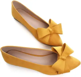 Stunner Womens Flats Fashion Pointed Toe Bowknot Ballet Flats Cute Slip On Dress Flats Comfortable Party Wedding Flats