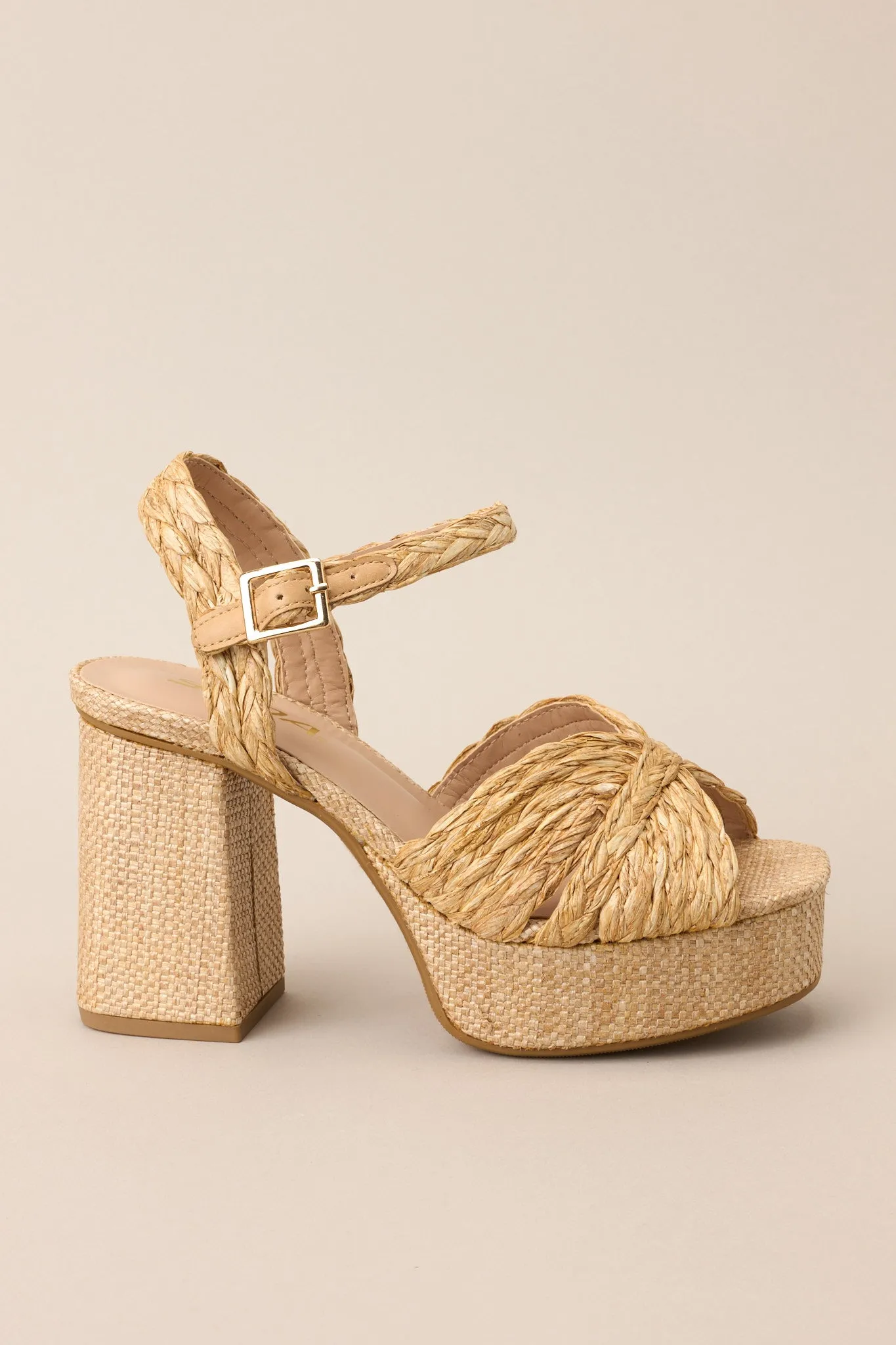 Sunset Steps Natural Espadrille High Heel Platform Sandals