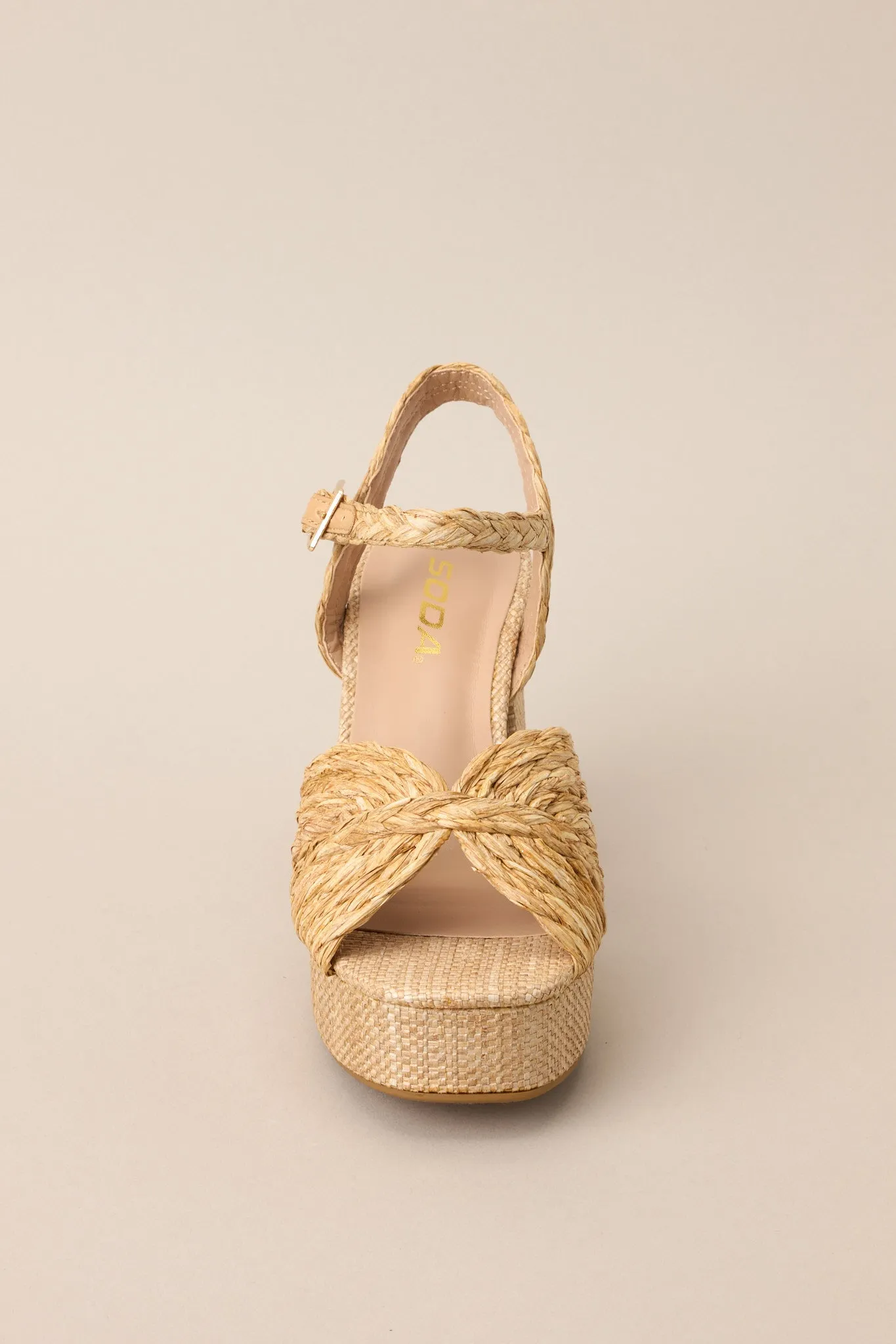 Sunset Steps Natural Espadrille High Heel Platform Sandals