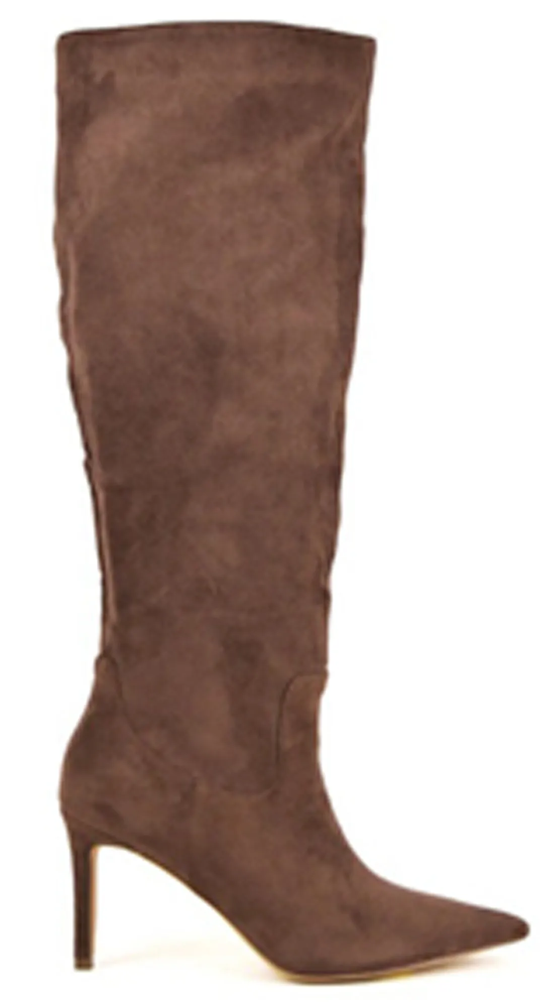 Tassa Faux Suede Pointed Toe Boots - Brown