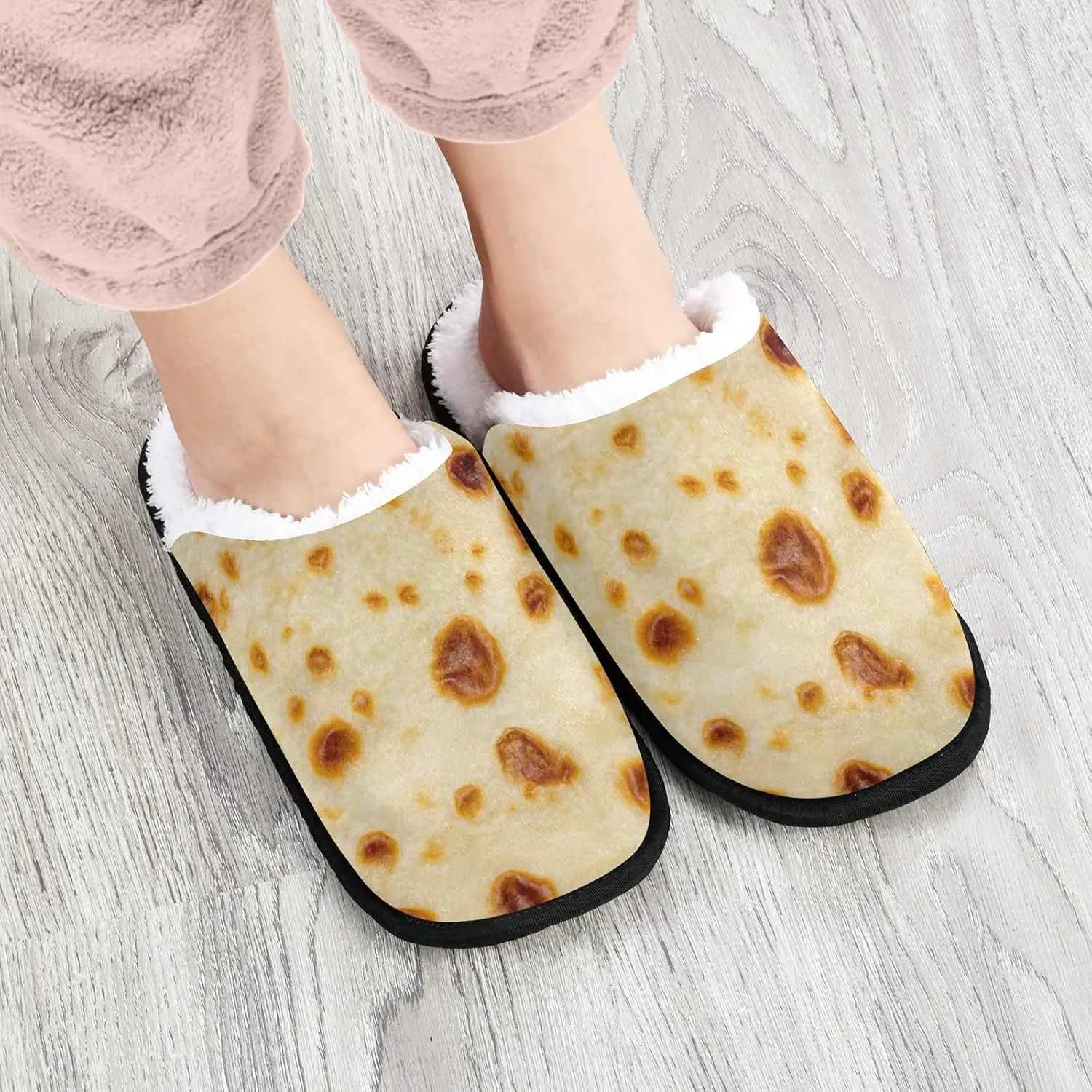 Unisex Fuzzy Feet Plush Slippers Anti-Slip Warm House Shoes M/L