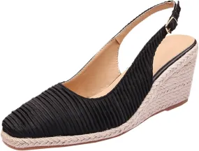 Wedge Sandals for Women 2024 Summer New Cap Toe Wedge Sandals Women Elegant Espadrilles High Heels Straw Fisherman Shoes