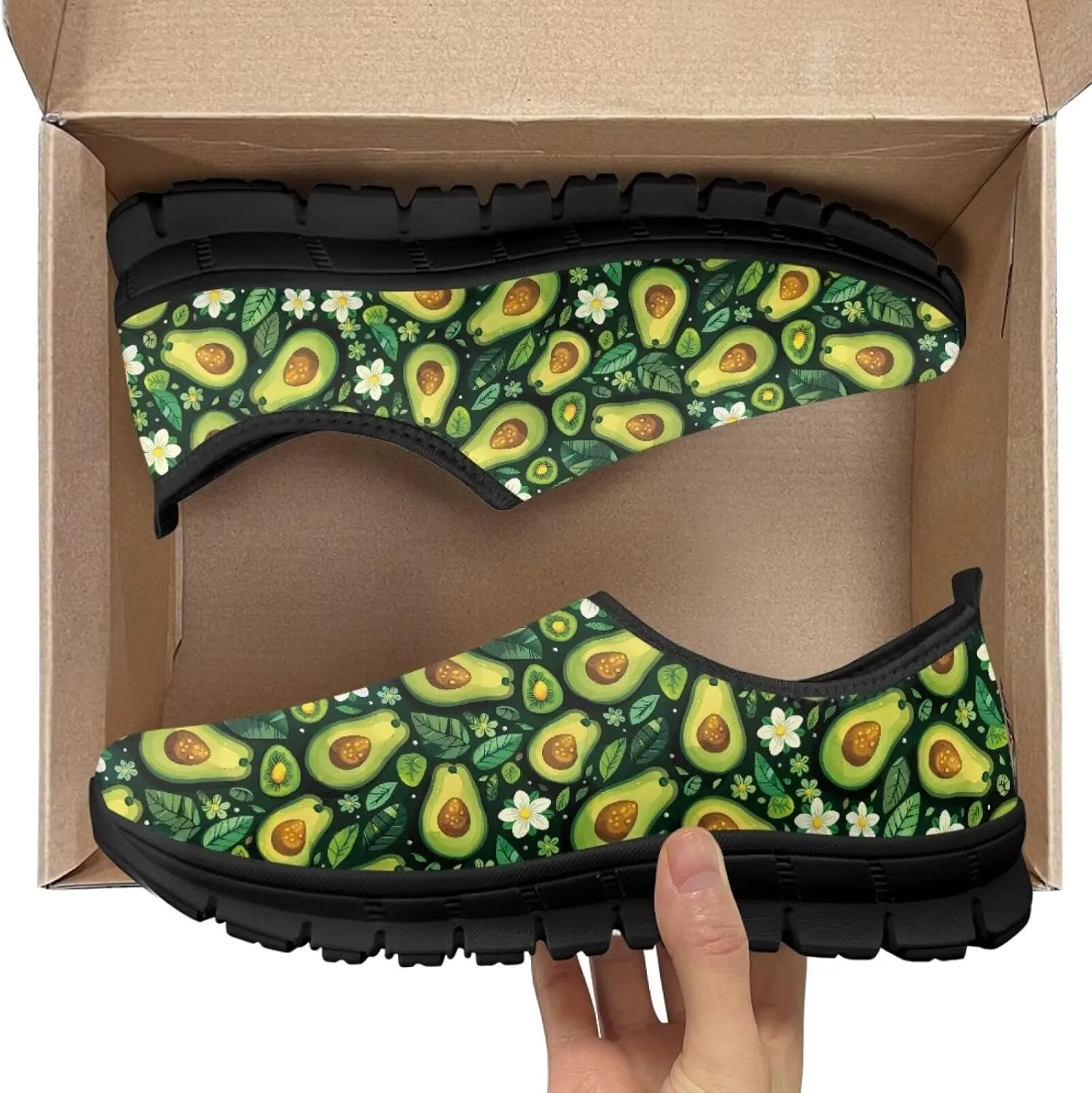 Women's Animals Pattern Sneaker Low Cut Slip on Comfortable Lightweight Walking Anti Slip