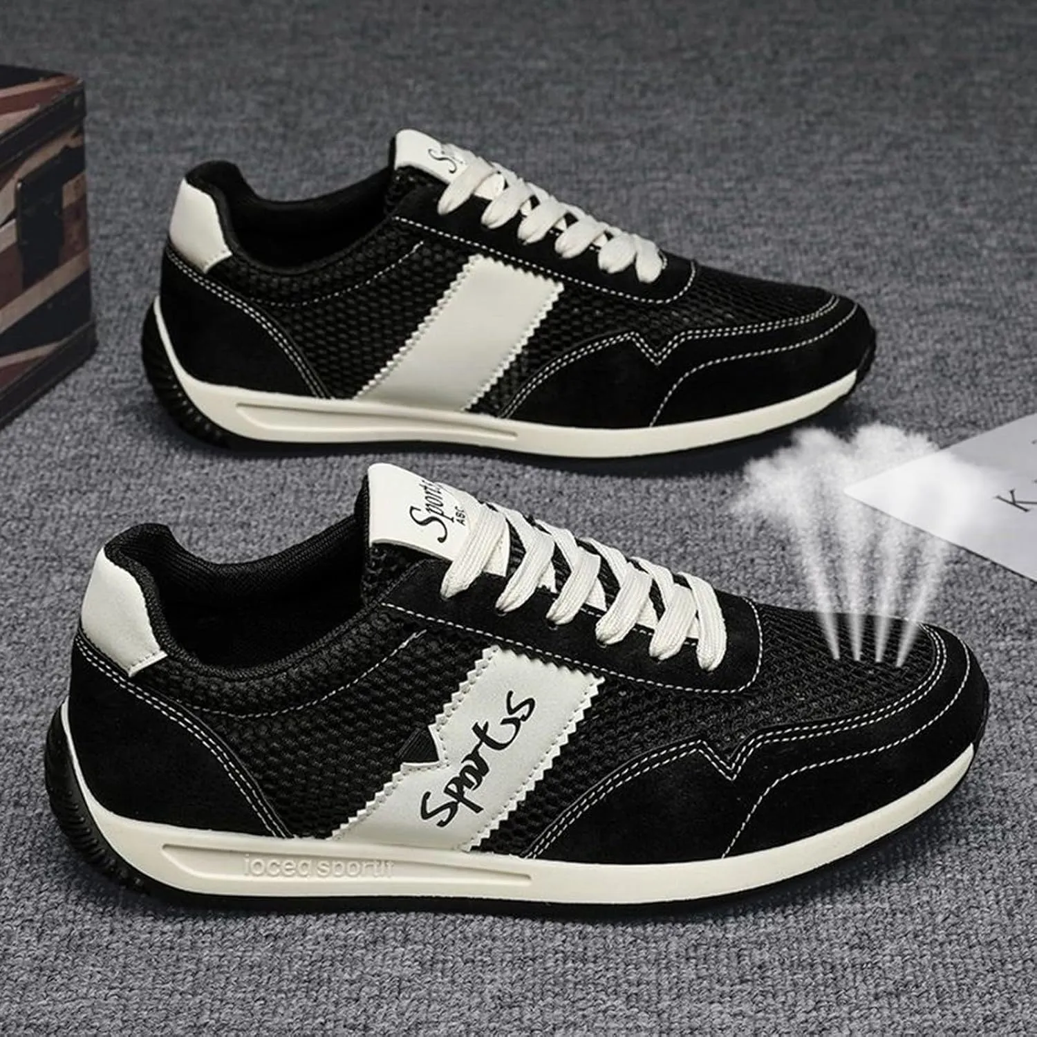 Women's Fashion Sneakers Trendy Lace Up Tennis Shoes Retro Trainers Casual Running Shoes Low Top Walking Sneaker