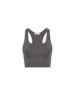 Women's Plant-Stretch Compressive Sports Bra—Volcanic Grey