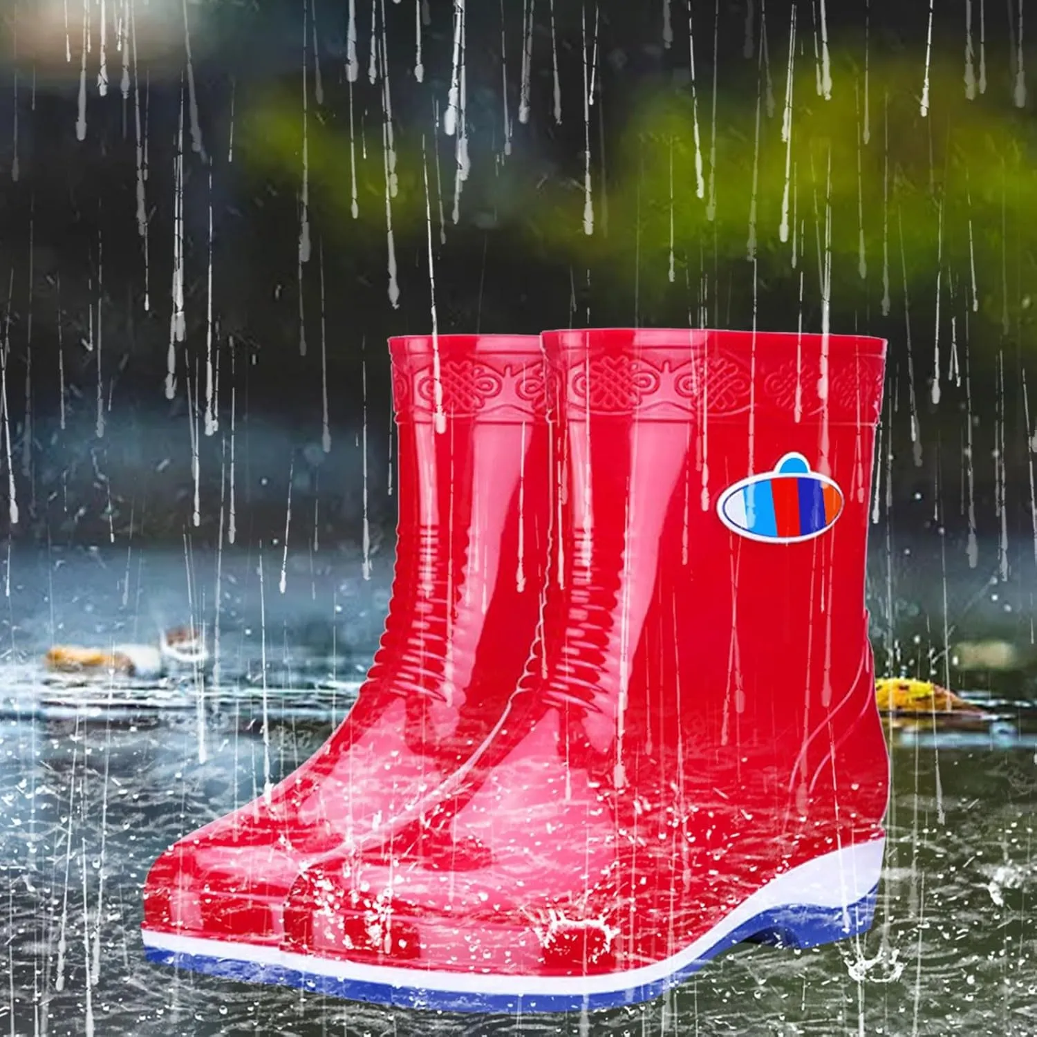 Womens Rain Boots Womens Rubber Boots for Boating Fishing Gardening Farming Ultra Mid Calf Rain Shoes
