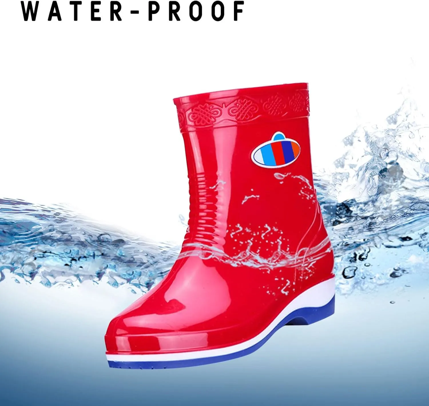Womens Rain Boots Womens Rubber Boots for Boating Fishing Gardening Farming Ultra Mid Calf Rain Shoes