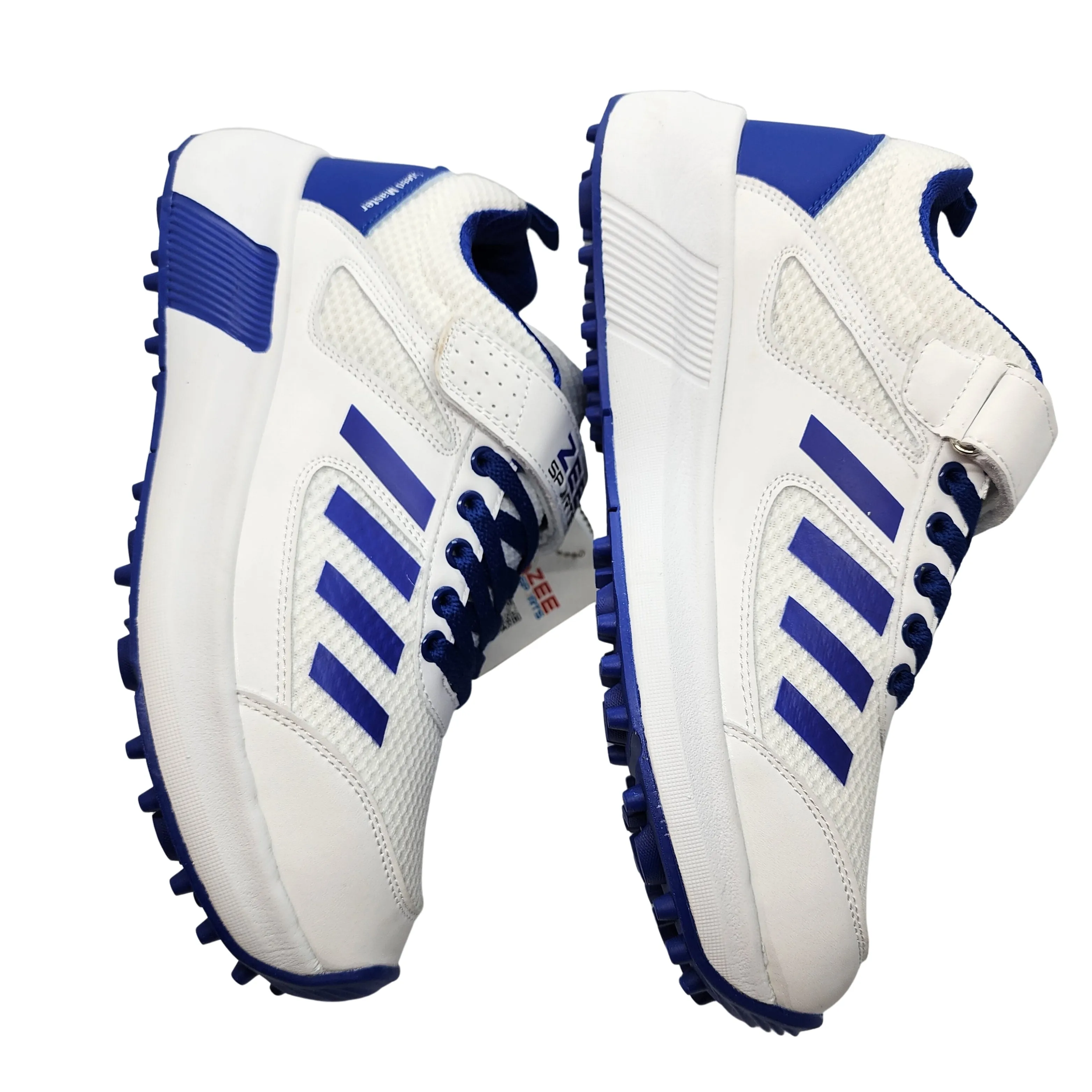 Zee Sports Cricket Shoe Allrounder Rubber Spikes With Additional Gel Non Slip Insoles - Blue