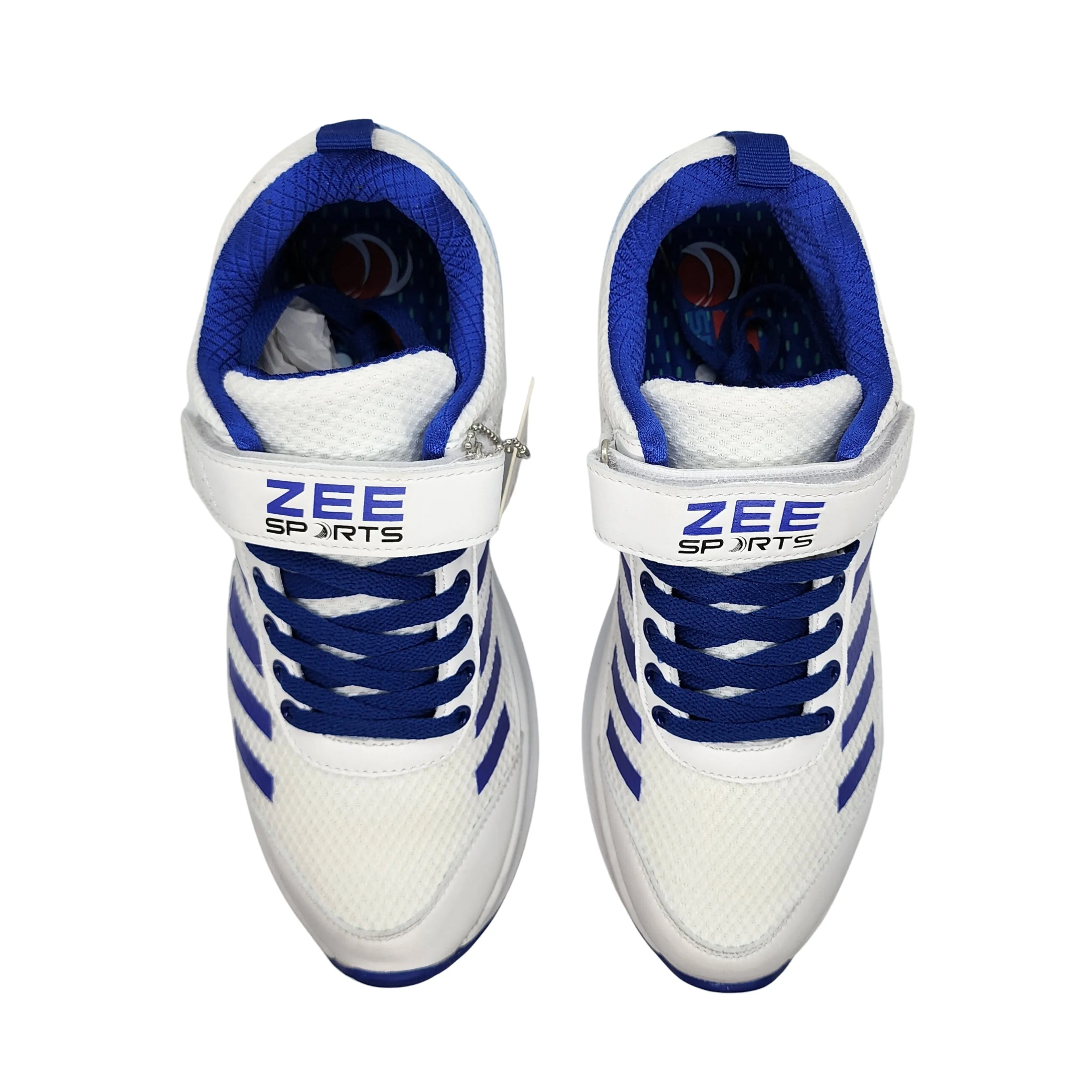 Zee Sports Cricket Shoe Allrounder Rubber Spikes With Additional Gel Non Slip Insoles - Blue